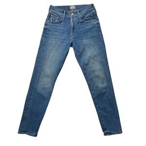 Mother Denim The Stinger Flood Jeans Sz 27 High Rise Organic Cotton Button Fly